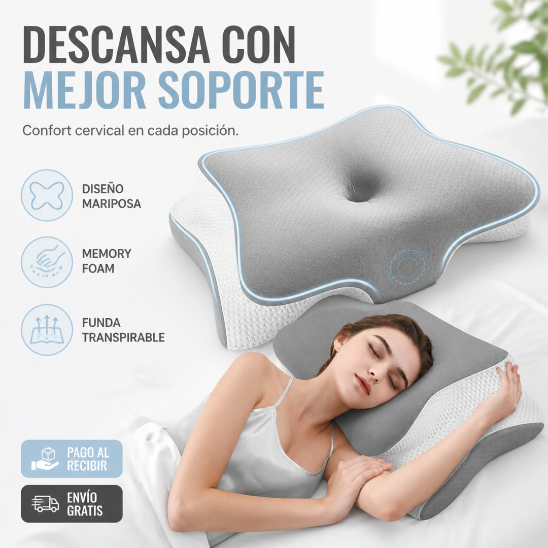 Almohada cervical mariposa gris - portada