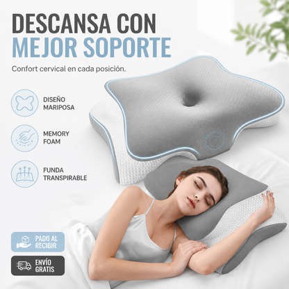 Almohada cervical mariposa gris - portada
