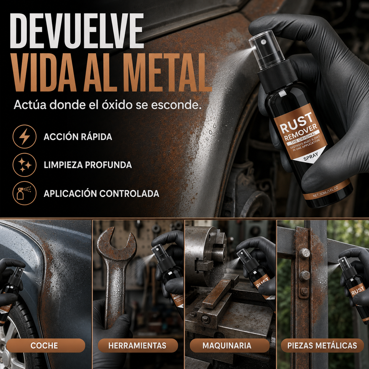 Spray eliminador de óxido - usos