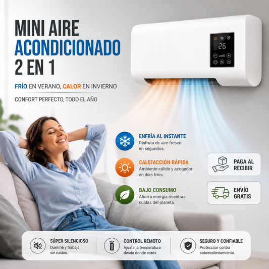 Mini aire acondicionado portátil 2 en 1