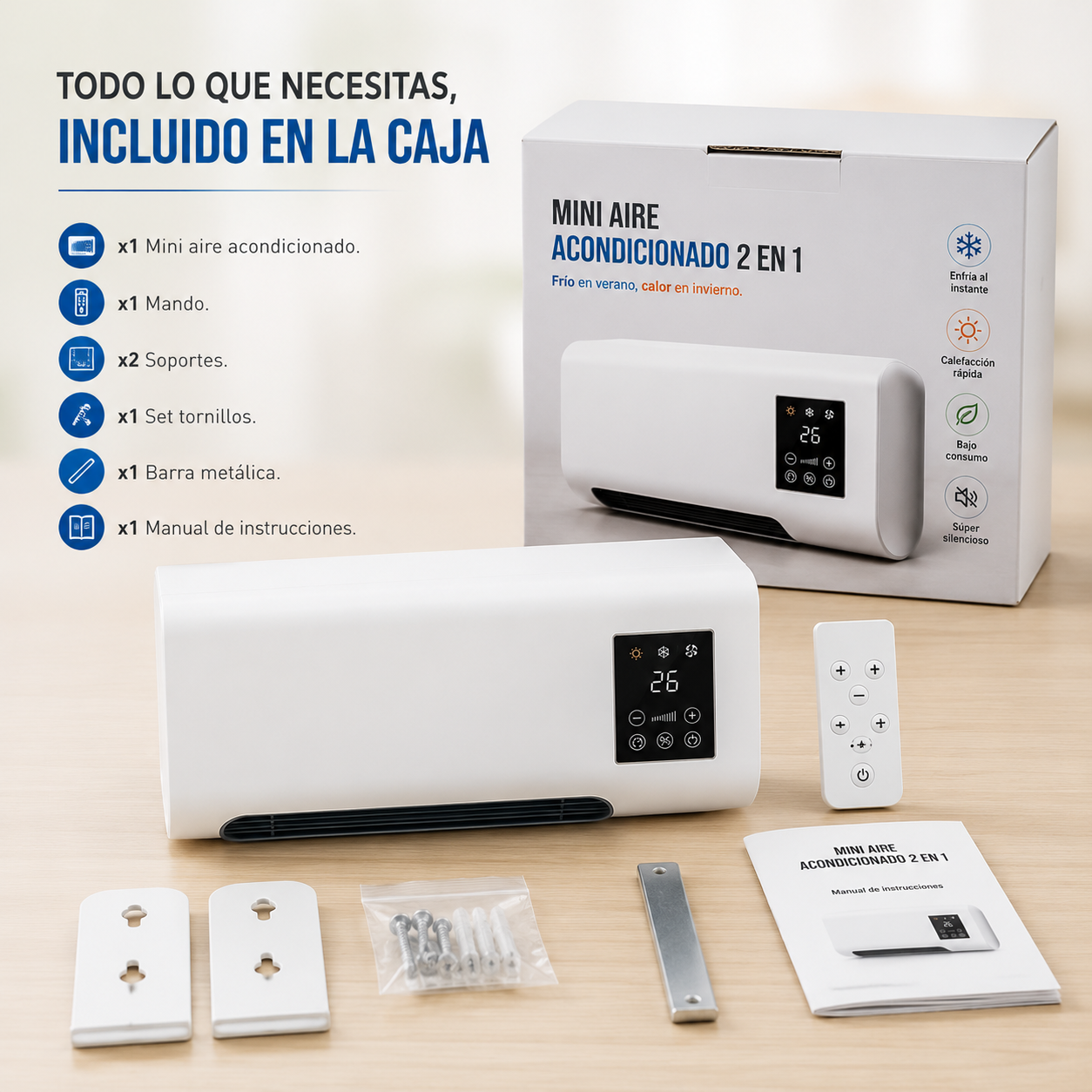 Mini aire acondicionado portátil 2 en 1