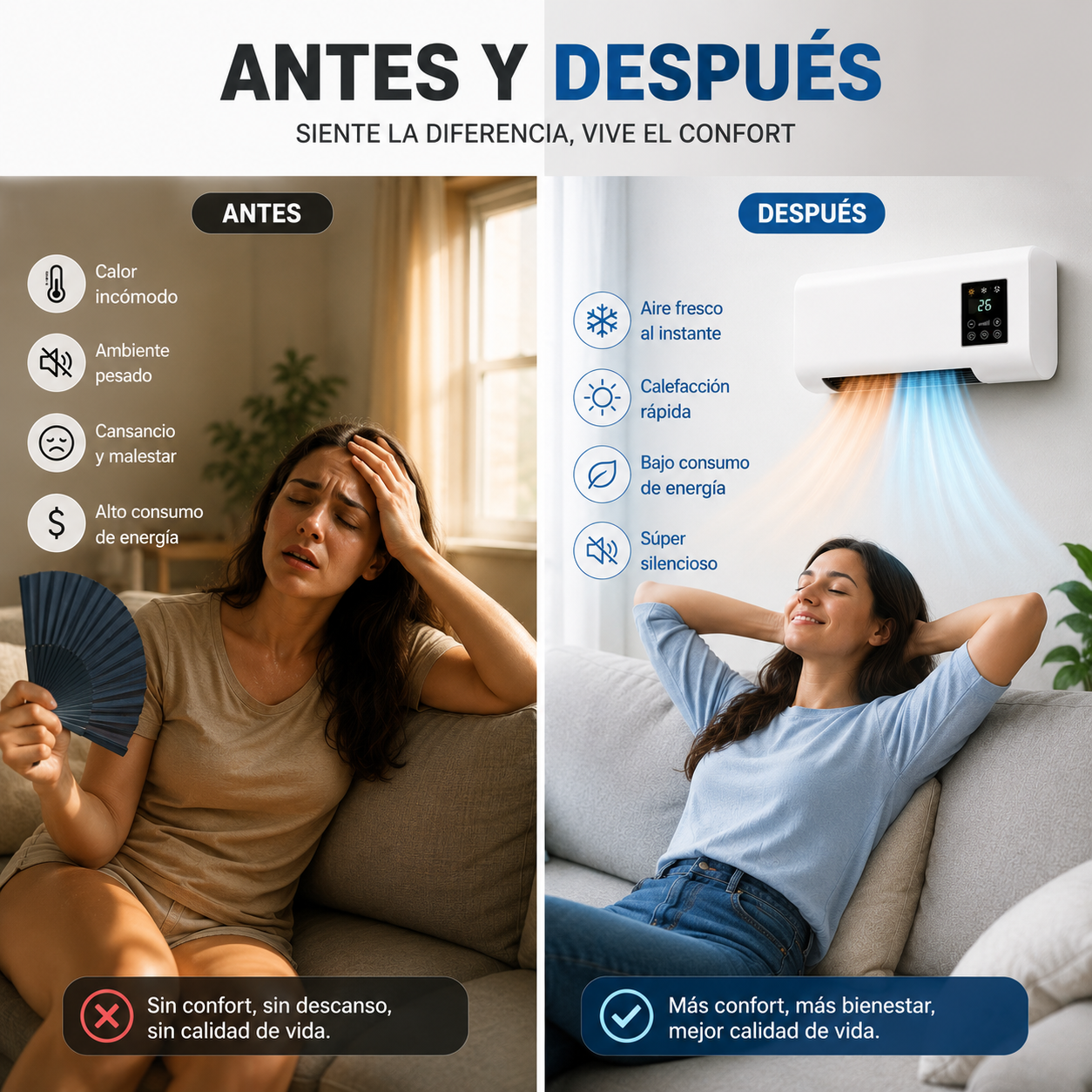 Mini aire acondicionado portátil 2 en 1