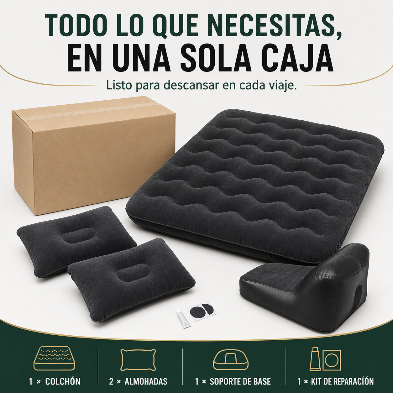 Colchón inflable para coche - contenido de la caja