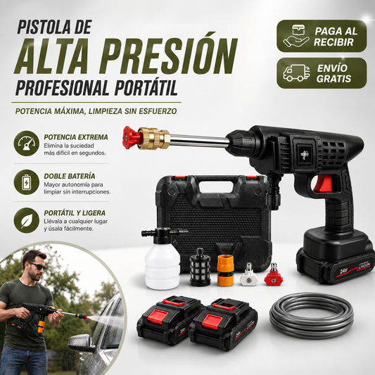 Pistola  alta presión profesional portátil doble bateria