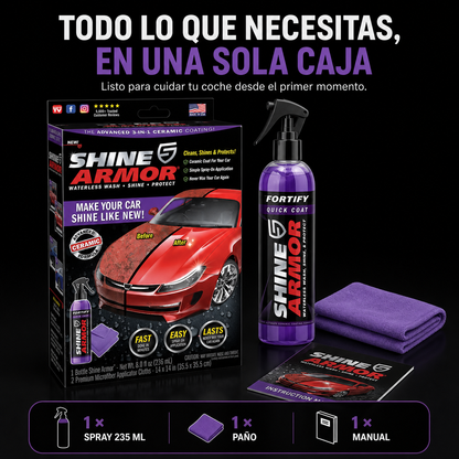 Contenido del paquete del spray cerámico Shine Armor